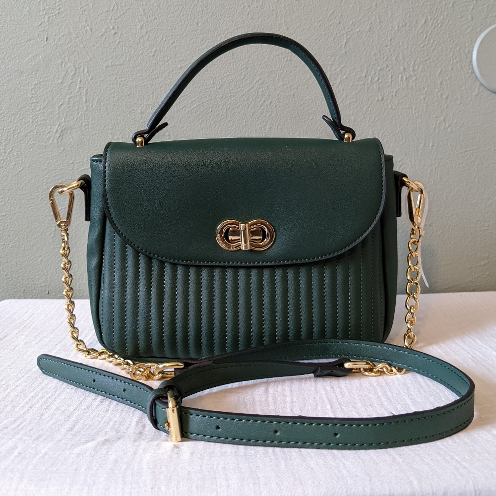 Steve Madden Green Crossbody Bag with Gold Accents